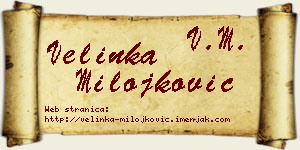 Velinka Milojković vizit kartica